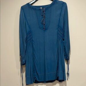 Women's Blue Boho Top